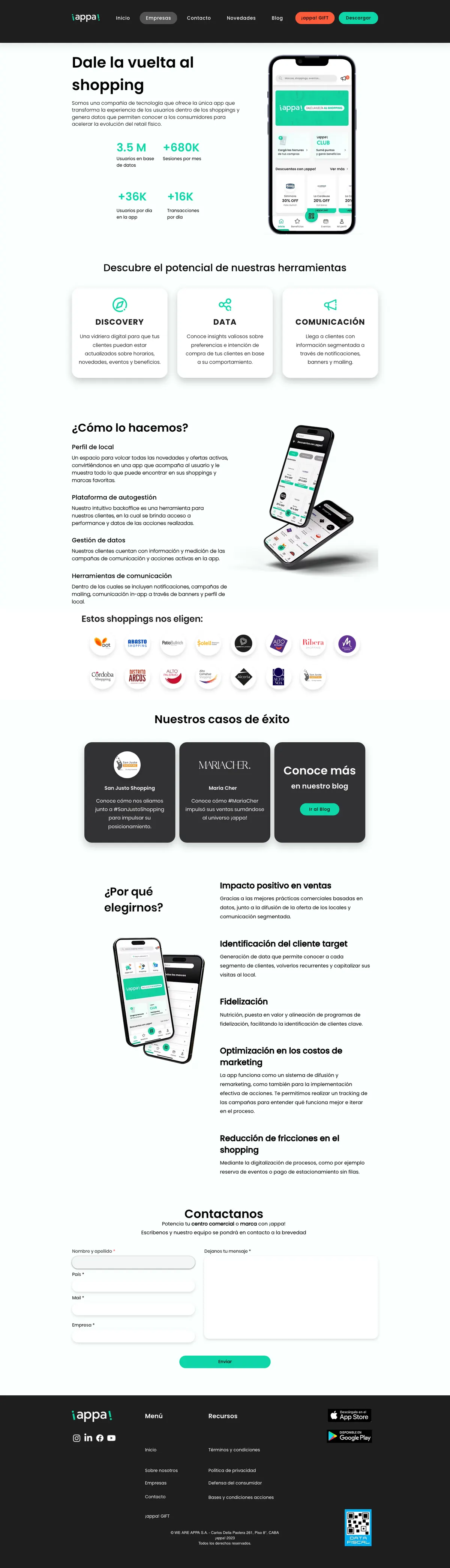 weareappa.com/empresas — captura