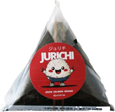 Onigiri de salmón asiático con sésamo
