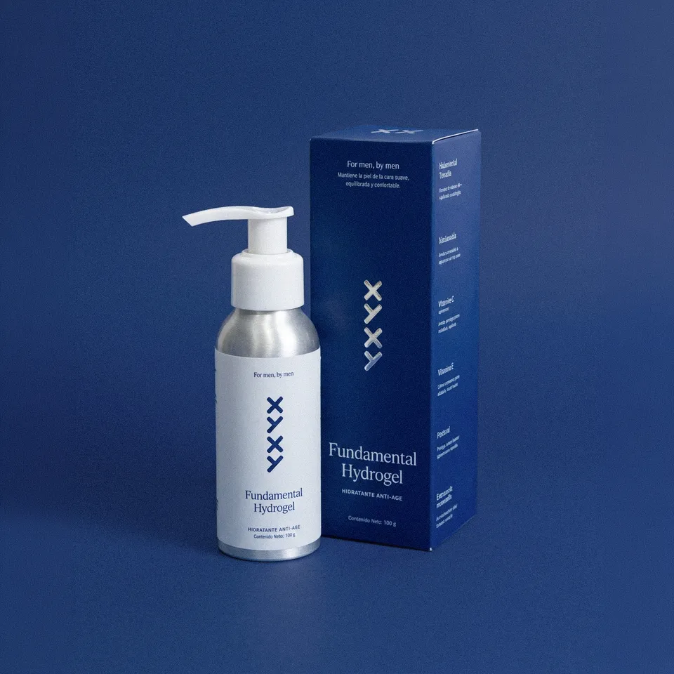 Fundamental Hydrogel — botella y caja
